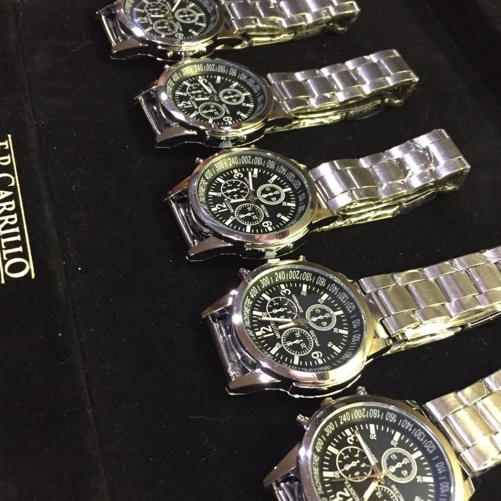 5 Business Men Quartz Watches - Black - Alloy Band